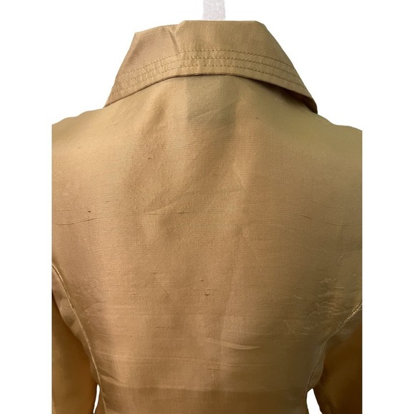 Vintage Karen Arnold 100% Silk Gold Button Down Blouse S - Picture 4 of 10